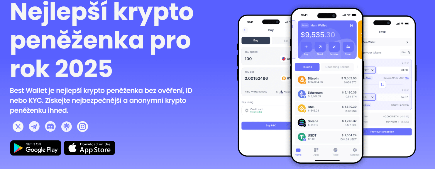 Kryptoměnová peněženka Best Wallet