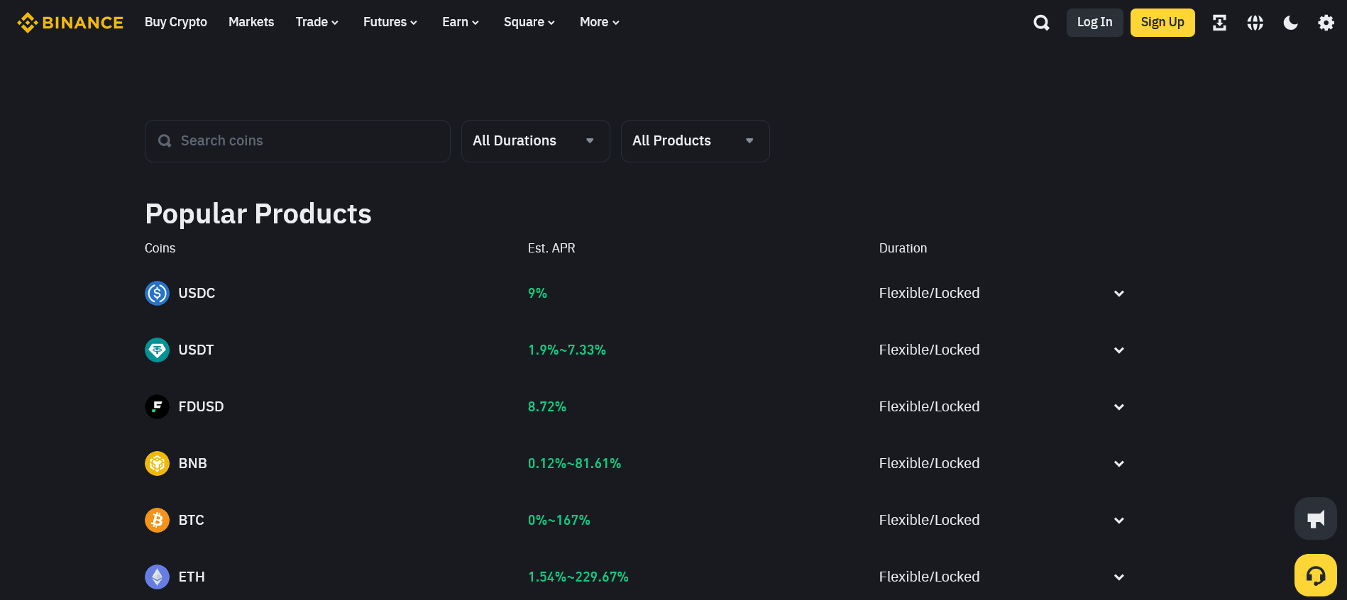 binance staking a earn