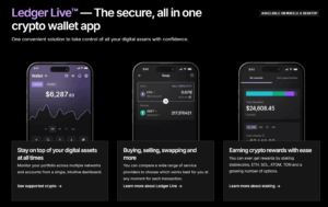 Kryptoměnová peněženka Ledger nabízí přehlednou Ledger Live aplikaci