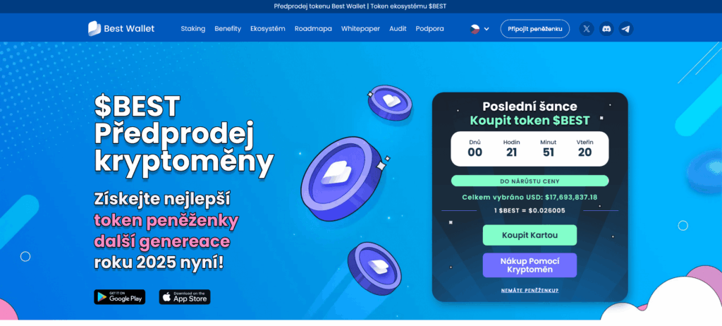 Best Wallet Token předprodej vybral téměř 18 milionu dolarů
