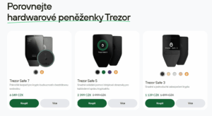 Porovnání Trezor peněženek