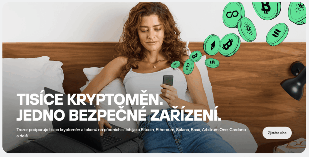 Tisíce kryptoměn jedno bezpečné zařízení Trezor Wallet
